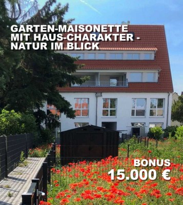 GARTENMAISONETTE MIT HAUS-CHARAKTER - NATUR IM BLICK