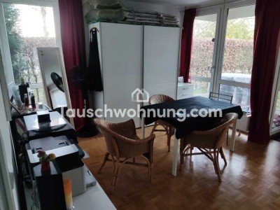 Tauschwohnung: 2 Zimmer mit Garten am Kanal gegen 3 ZKBB zentral