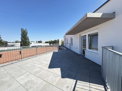 Erstbezug "ein viertel grün" – traumhafte 4 Zimmerwohnung im Dachgeschoss mit Terrasse - perfekt für Familien