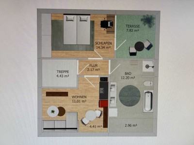 Moderne und Helle 2-Zimmer Wohnung in Bensheim, 40 m²