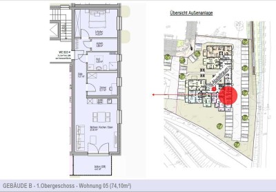 Wohnen auf der Sonnenseite! 3 - Zimmer Wohnung mit Südbalkon.