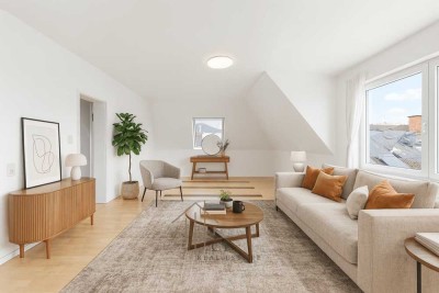 Doppelt gut: Maisonette mit 127 m², Balkon & Dachterrasse in Nieder-Roden