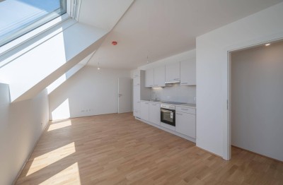 Erstbezug: Sonnige, klimatisierte Zwei-Zimmer-Dachgeschoßwohnung - sofort verfügbar – zu mieten in 1170 Wien