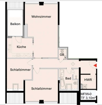 Hochwertige 3-Zimmer-Wohnung mit EBK und Balkon in Neubrandenburg Citylage