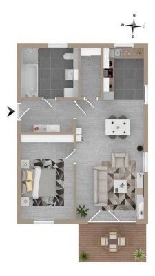 2-Zimmer-Wohnung Nr. 4  in Haus 8 zu verkaufen
