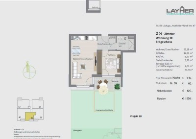 Geschmackvolle Wohnung mit zwei Zimmern sowie EBK und Garten in Löchgau