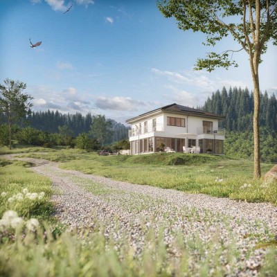 Baugrundstück mit Neubau - Einfamilienhaus in schöner Lage