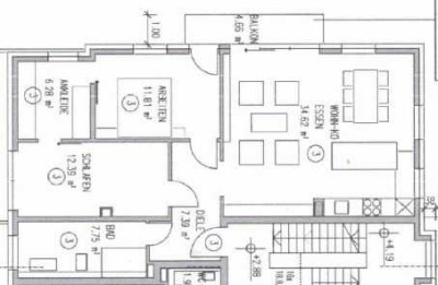 Neubau-Erstbezug: Große 3-Zimmerwohnung in beliebter Wohngegend