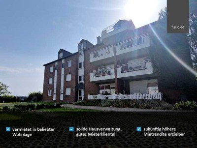 Idyllische Lage direkt am Feld - vermietete 2-Raum-WHG mit schöner Terrasse+TG+2. Außenstellplatz