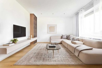 Zeitgemäß leben, ruhig wohnen – formschöne 3-Zimmer-Wohnung mit Balkon & Blick ins Grüne