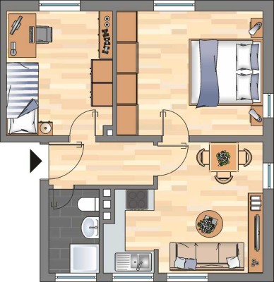 Demnächst frei! 3-Zimmer-Wohnung in Bergkamen Nordberg