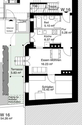 Stilvolle, sanierte 2-Zimmer-Erdgeschosswohnung mit geh. Innenausstattung mit EBK