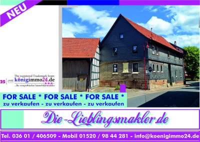 teilsaniert, mod.-bed. 3-Seiten-Restbauernhof | Langula