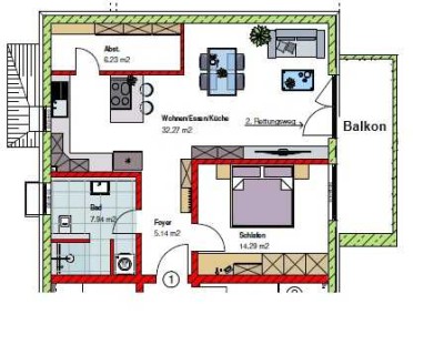 Erstbezug: stilvolle 2-Zimmer-Wohnung mit Balkon in Mühlhausen
