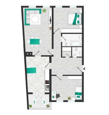 Frisch renovierte 3-Zimmer-Whg mit Balkon und Einbauküche im Herzen von Mühldorf – Erstbezug Okt/Nov