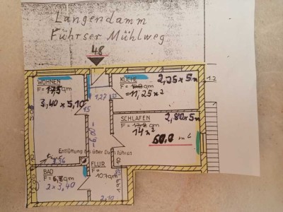 Renovierte 2-Zimmer-Wohnung in Nienburg / Langendamm ab 01. 12. zu vermieten .