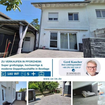 Luxuriös Wohnen.- hochwertige & moderne Doppelhaushälfte in Bestlage von Pforzheim zu verkaufen!