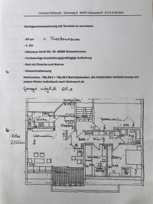 Helle 3-Zimmer Dachgeschosswohnung zum Wohlfühlen mit Terrasse in Ückendorf.