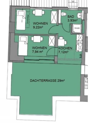 Dachterassenwohnung zur WG-Nutzung