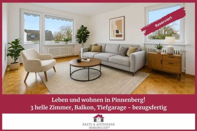 Leben & wohnen in Pinneberg!
3 helle Zimmer, Balkon, Tiefgarage - bezugsfertig