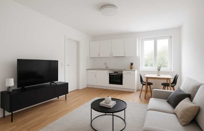 Erstbezug nach Renovierung: Moderne 2-Zimmer-Wohnung direkt am Kurpark (möbliert, Echtholzparkett)