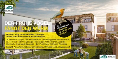 BAUSTART ERFOLGT - hochwertiges Reihenhaus inklusive Parkplatz - provisionsfreies Neubauprojekt in Krems-Gneixendorf