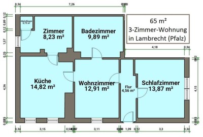 Gepflegte 3-Zimmer-Wohnung nähe Neustadt an der Weinstraße