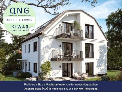 NEUBAU-2,5-Zimmer-Garten-Wohnung mit zusätzlichem, taghellen Raum im Souterrain (inkl. 2. Bad)