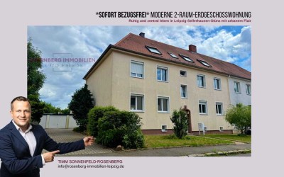*Bezugsfrei* 
Moderne 2-Raumwohnung im EG mit Einbauküche und Tageslichtbad im Leipziger Osten