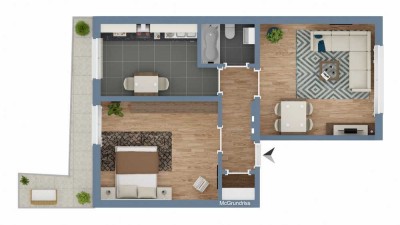 Exklusive 2-Zimmer-Wohnung mit Einbauküche in Sankt Augustin