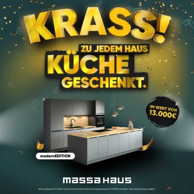 Zins- Rabatt, freie Gestaltung im Grundriss und 13000€ Küche geschenkt! Dein neues Massa Haus!