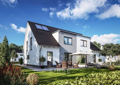 Neubau-Doppelhaushälfte mit PV-Anlage & Grundstück! Kaufen statt mieten!