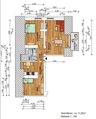 Wir sanieren Dachgeschosswohnung mit ca. 72 qm²