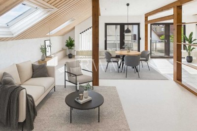 Sofort beziehbare 4 Zimmer-Dachgeschosswohnung mit West Balkon und Carport