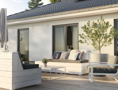 Der Bungalow 92 für das Leben auf einer Ebene in Strausberg mit Bauzeitgarantie gebaut
