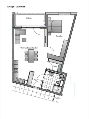 Mio 2-Zimmer-Neubauwohnung