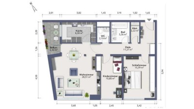 *Panoramablick inklusive *

Helle 3-Zi. ETW mit praktischem Grundriss 
in zentraler Lage in Kehl