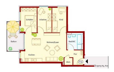 4-Zimmer-Wohnung in Backnang (Maubach) - Wohnen im  Grünen und  fußläufige S-Bahn