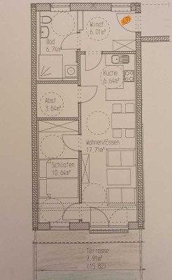 Geschmackvolle, neuwertige 2-Zimmer-Erdgeschosswohnung mit geh. Innenausstattung mit Terrasse