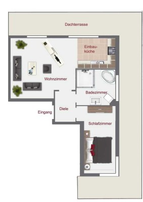 Gepflegte 2-Zimmer-Wohnung mit Balkon im 3. OG in Lohmar