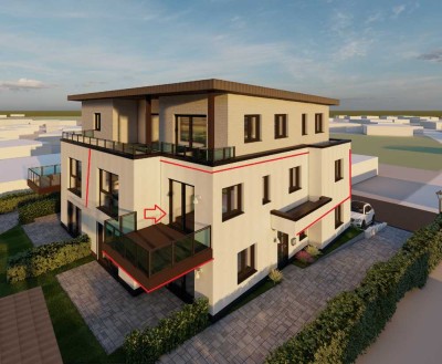 Neubau– Erstbezug! Moderne Obergeschosswohnung mit 2 Balkonen in ruhiger Süd-West-Lage