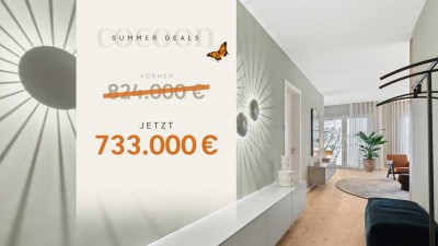 Exklusive 2-Zimmer-Wohnung mit offenem Zuschnitt, Schlafzimmer mit Bad en Suite und schönem Balkon