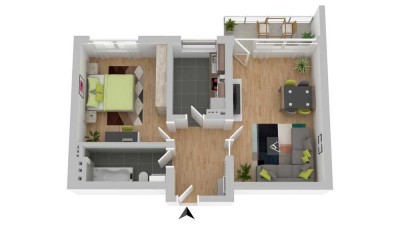 Provisionsfrei! Modern geschnittene Wohnung mit Balkon und schöner Aussicht!