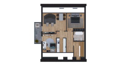Geräumige, gepflegte 3-Zimmer-Dachgeschosswohnung mit Balkon in Unteraichen