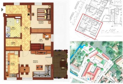 Lichtdurchflutete, schwellenfreie 3-Zimmer-Wohnung über dem Ufergarten in Pfeffenhausen