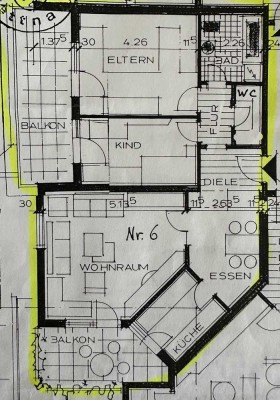 Helle und charmante 3-Zimmer Wohnung im 1. OG