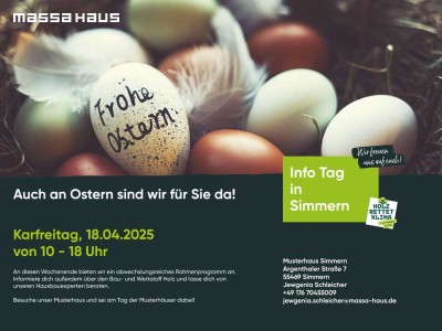 Beratungstag an Karfreitag! Besuche uns im Musterhaus am 18.04 in Simmern!