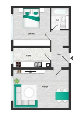 Charmante 1-Zimmer-Wohnung in München - Bellinzonastraße
