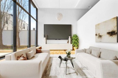 Exklusive Designervilla! Klare Linien, absolut ruhige Lage und große TG!