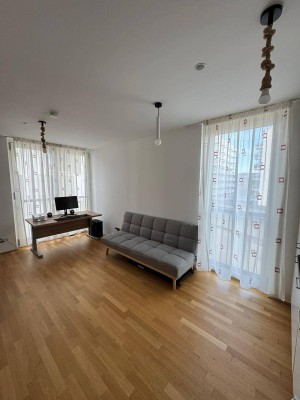 Modern 49 sqm apartment with gym, sauna &amp; work spaces, right in front of U2 Donaumarina